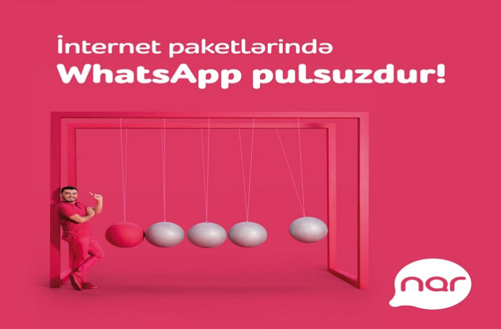 “Nar” abunəçiləri “WhatsApp”-dan pulsuz istifadə edir