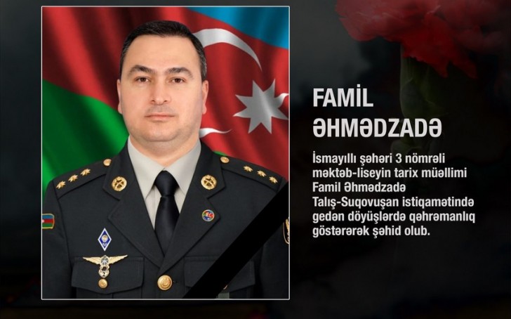 Düşmənə tarixi dərs verərək şəhid olan tarix müəllimi