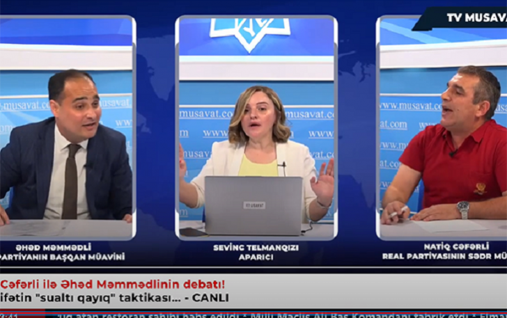 Canlı efirdə Natiq Cəfərli ilə Əhəd Məmmədli bir-birini söydü -