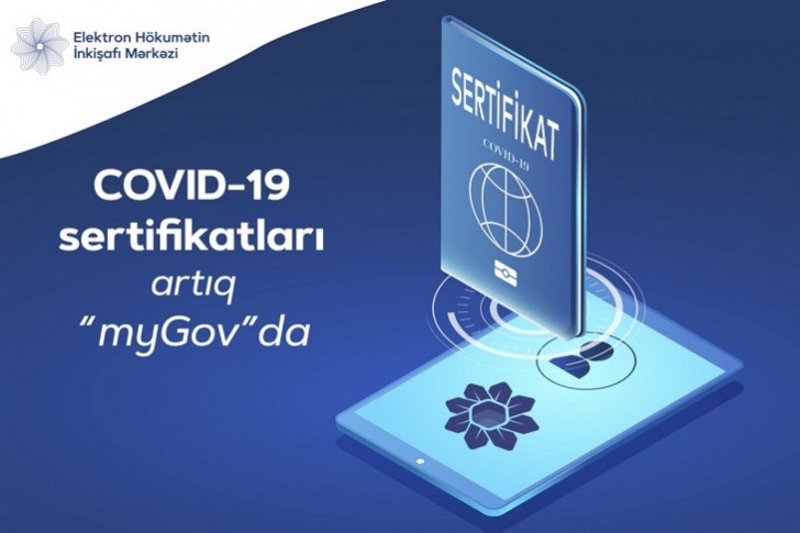 COVID-19 sertifikatları “myGov”a inteqrasiya olunub