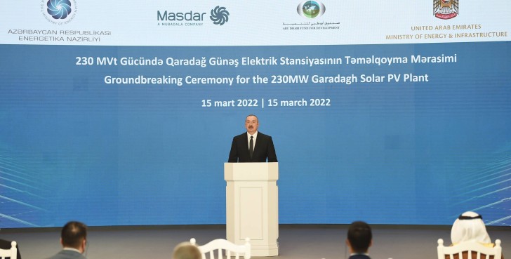 İlham Əliyev Qaradağ Günəş Elektrik Stansiyasının təməlqoyma mərasimində iştirak edib -