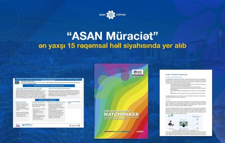 “ASAN Müraciət” ən yaxşı 15 təcrübə sırasında yer alıb