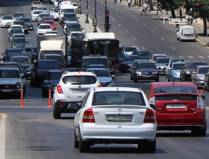 Bakıda sıxlıq olan yollar -