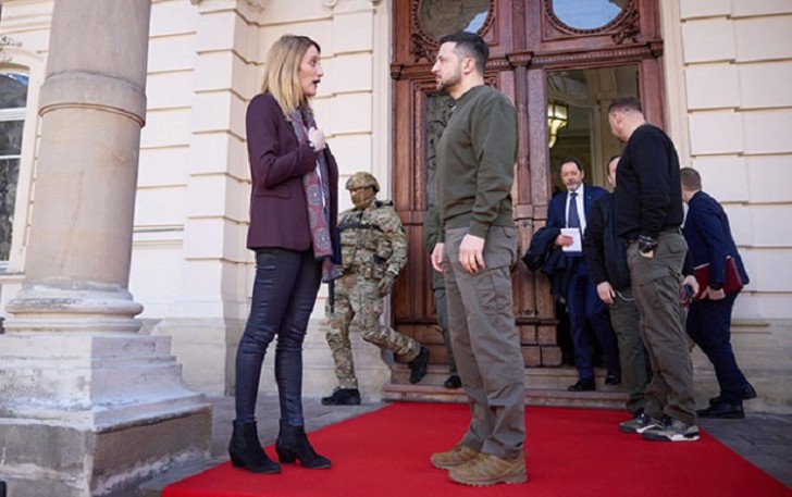 Zelenski Avropa Parlamentinin prezidenti ilə görüşdü