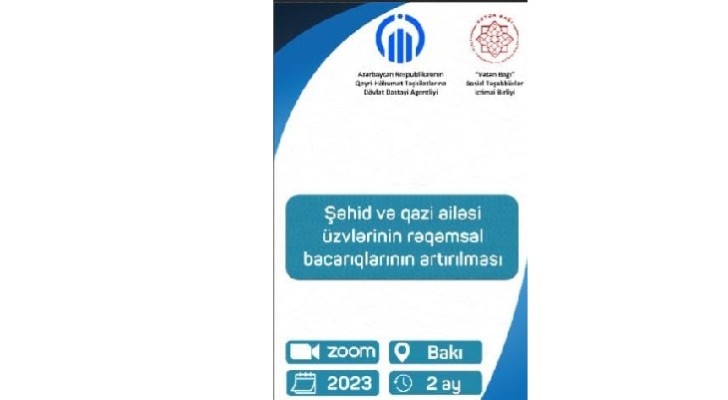 "Şəhid və qazi ailə üzvlərinin rəqəmsal bacarıqlarının inkişafı" layihəsi çərçivəsində 8-ci təlim keçirilib