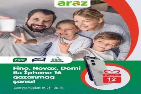 “Fino, Novax və Domi ilə “I phone 16” qazanmaq şansı!” adlı stimullaşdırıcı lotereyanın dördüncü tirajı keçirilib