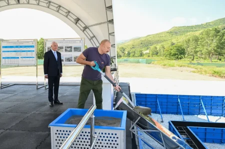 Prezident “Həkəriçay” su anbarının təməlini qoydu - FOTOLAR